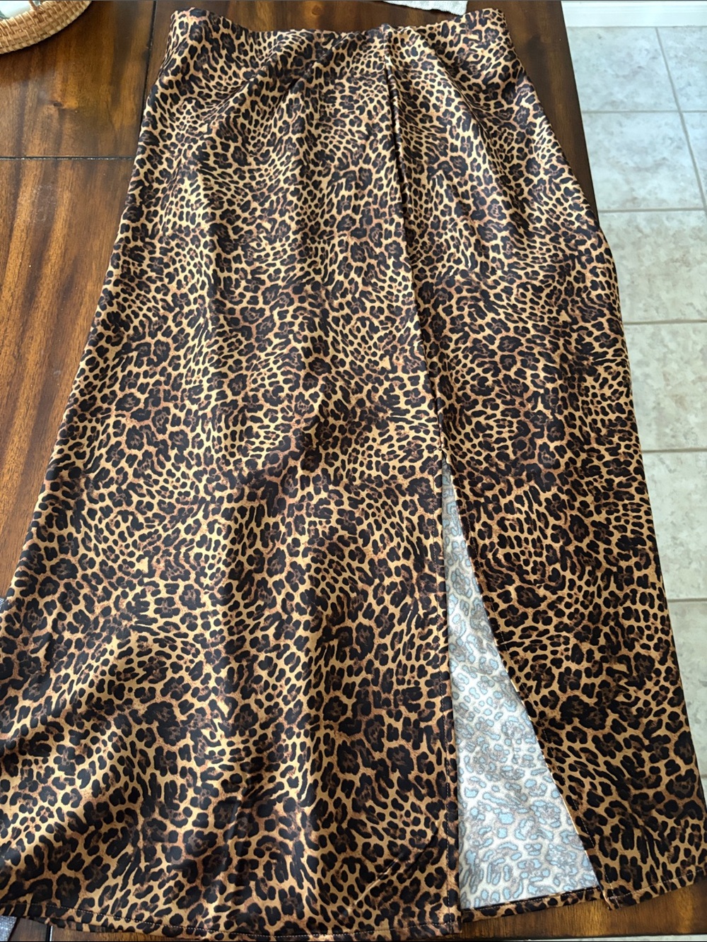 GAP Leopard-Print Midi Skirt in Brown and Black